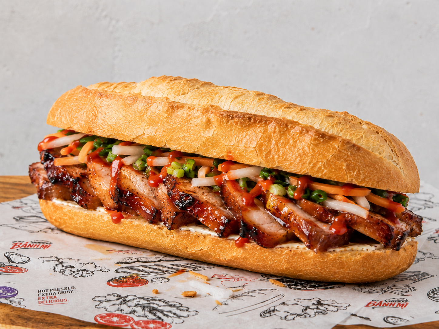 Catering spread of bánh mì